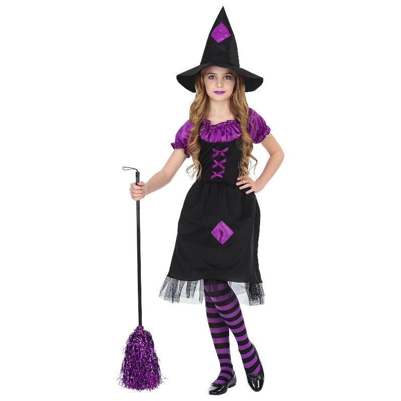Cost.Strega (Vestito con Sottogonna Crinolina. Cappello) (116 Cm / 4-5 Years) di Widmann