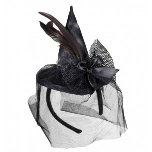 Mini Cappello Strega con Piume e Velo di Widmann