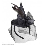 Mini Cappello Strega con Piume e Velo di Widmann
