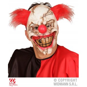 Maschera Mezzo Viso Killer Clown con Capelli di Widmann