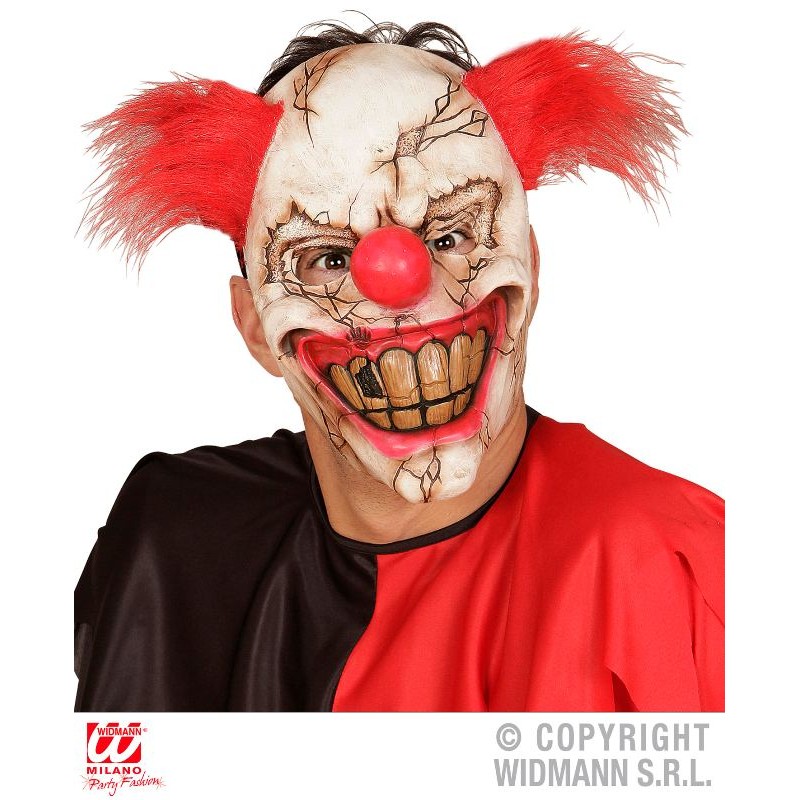 Maschera Mezzo Viso Killer Clown con Capelli di Widmann