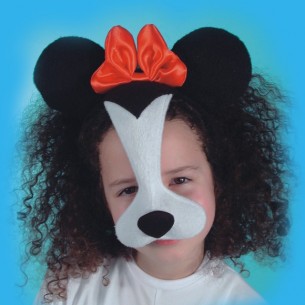 Maschera in Plastica con Piume Fucsia e Gemma su Cartoncino di Carnival-Toys