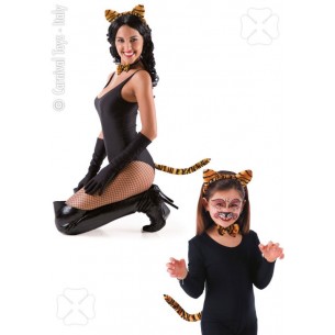 Set Tigrotta (Cerchietto, Coda e Papillon) in Busta su Cartoncino di Carnival-Toys