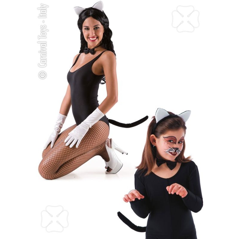 Set Gattina (Cerchietto, Coda e Papillon) in Busta su Cartoncino di Carnival-Toys