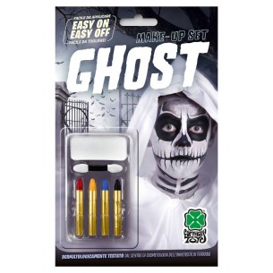 Fondotinta Bianco (Fantasma) + 4 Matite in Blister di Carnival-Toys