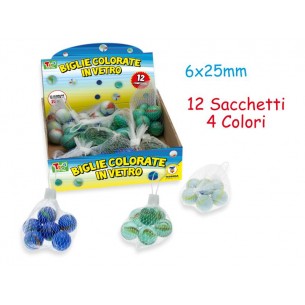 Boccione in Vetro 25mm 4 Col Asst 6pz in Rete 25 Mm di Teorema