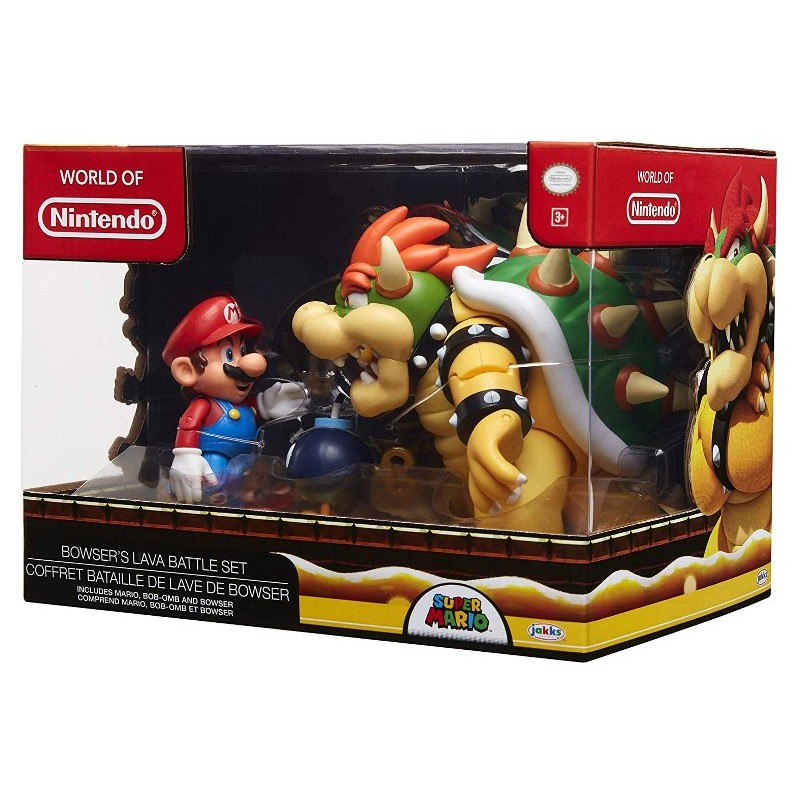 Nintendo Super Mario Set Battaglia di Lava Mario Vs Bowser di Jakks Nintendo Super Mario