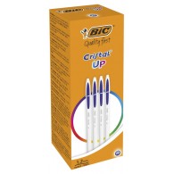 Confezione 20 Penne Cristal Up Tratto Blu Corpo Penna Bianco di Bic