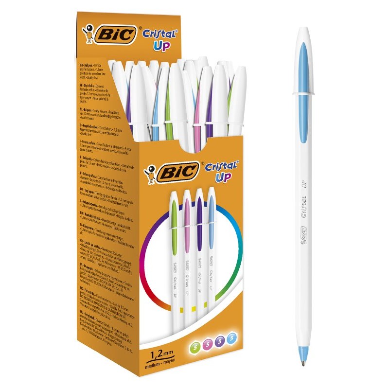 Confezione 20 Penne Cristal Up Tratto Colorato Colori Assortiti di Bic