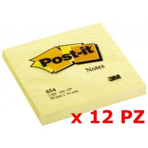 Blocchetti Post-It Giallo Canary 76x76 Mm 100ff Conf da 12 Pz di 3m