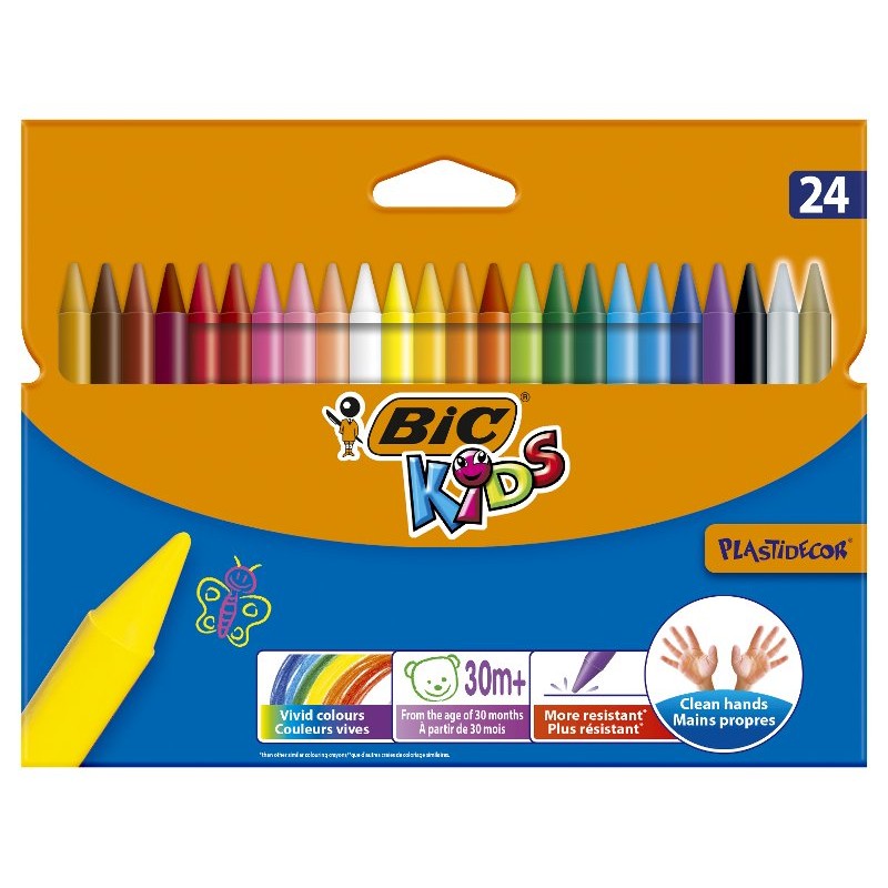 Cera Plastidecor Bic Kids 24 Pezzi