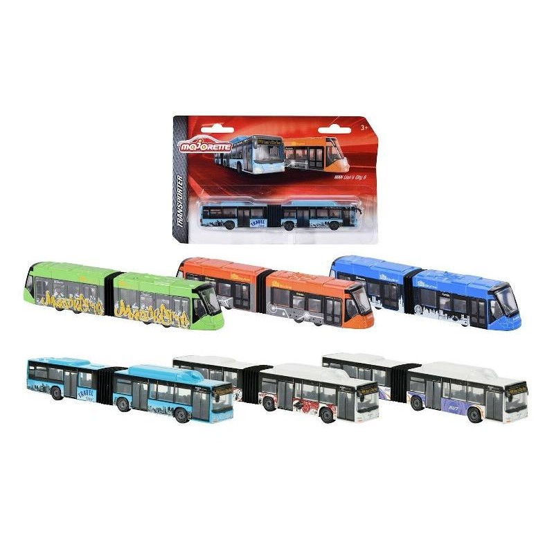 Majorette Man City Bus+Siemens Avenio Tram Cm. 20 - 6 Asst. di Simba Majorette