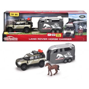 Majorette Grand Series Land Rover + Rimorchio per Cavalli, Luci e Suoni, Cm.25 di Simba Majorette