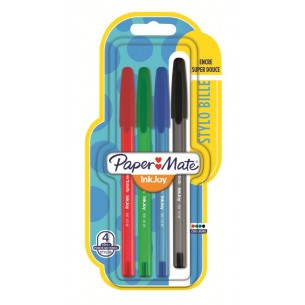 Papermate Inkjoy Blister 4 Penne a Sfera Colori Assortiti