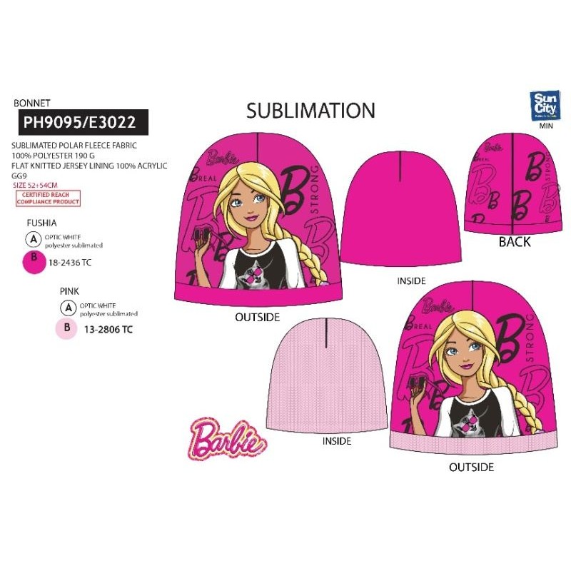Cappellino 100%Pe Barbie di Suncity