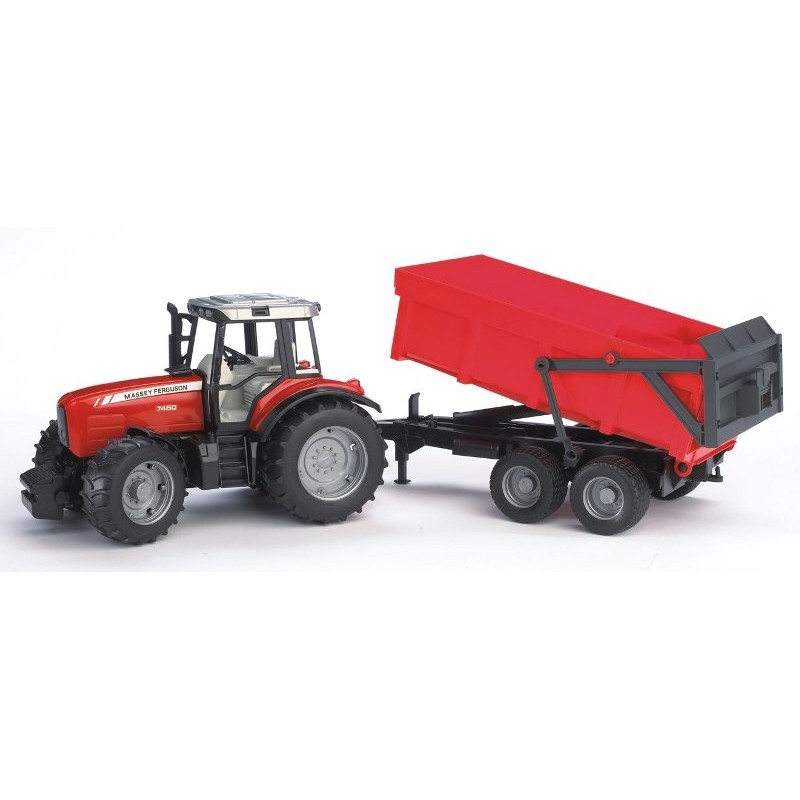 Trattore Massey Ferguson 7480 con Rimorchio di Bruder