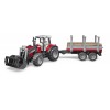 Trattore Massey Ferguson 7480 con Rimorchio Trasporto Tronchi di Bruder
