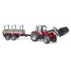 Trattore Massey Ferguson 7480 con Rimorchio Trasporto Tronchi di Bruder