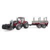 Trattore Massey Ferguson 7480 con Rimorchio Trasporto Tronchi di Bruder