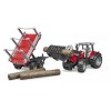 Trattore Massey Ferguson 7480 con Rimorchio Trasporto Tronchi di Bruder