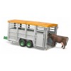 Rimorchio Trasporto Animali con 1 Mucca di Bruder