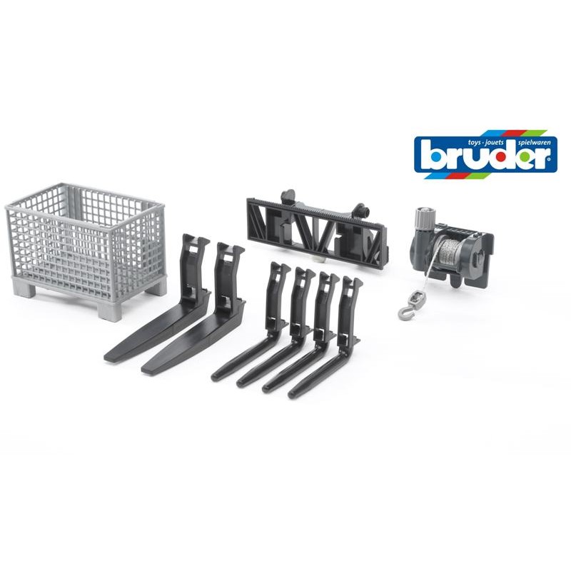 Accessorio: Forche, Cesta e Verricello di Bruder