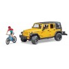 Jeep Wrangler Rubicon Unlimited con Mountain Bike e Ciclista di Bruder