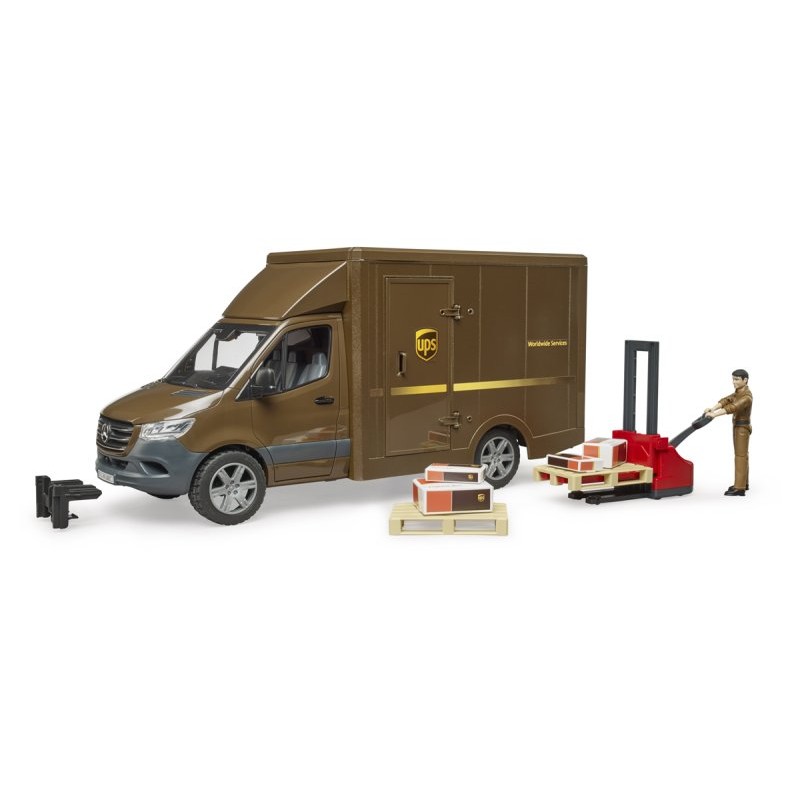 Mb Sprinter Ups con Personaggio e Transpallet Manuale di Bruder