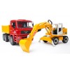 Man Tga Camion con Scavatrice Liebherr di Bruder
