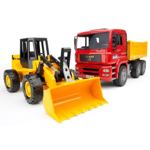 Man Tga Camion con Pala Meccanica Fr 130 di Bruder