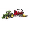 Trattore John Deere 7r 350 con Benna e Rimorchio Trasporto Tronchi di Bruder