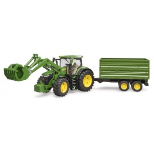 Trattore John Deere 7r 350 con Benna e Rimorchio di Bruder