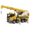 Scania Super 560r Camion con Gru Liebherr con Luci e Suono di Bruder