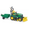 John Deere Trattore Tosaerba con Rimorchio e Giardiniere di Bruder