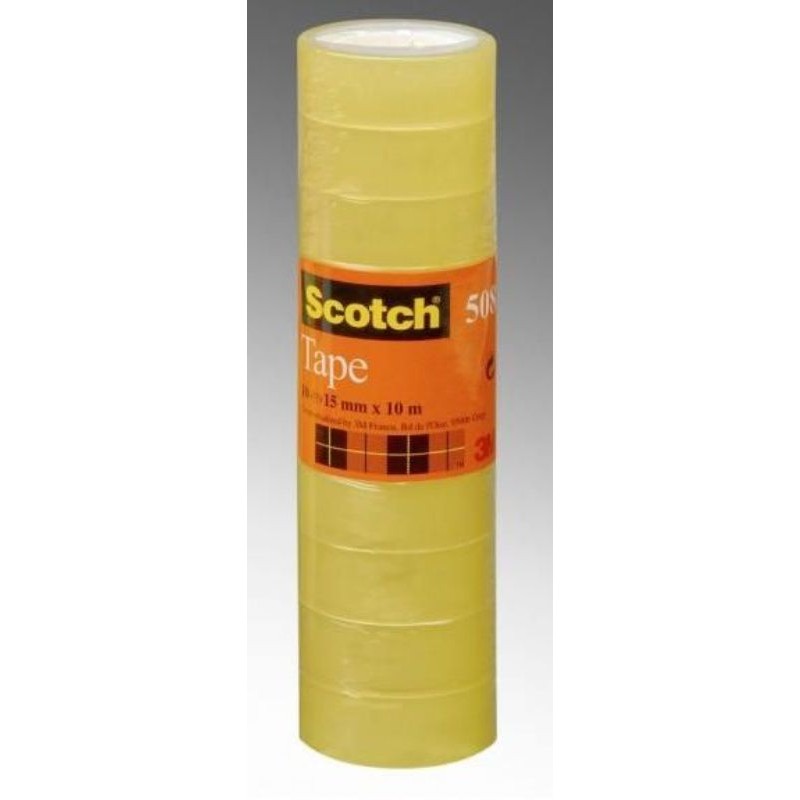 Nastro Trasparente Scotch 508, 10 Rotoli, 15 Mm X 10 M di 3m