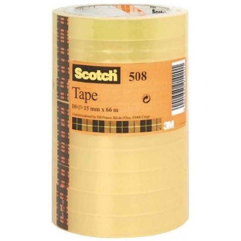 Nastro Trasparente Scotch 508, 10 Rotoli, 15 Mm X 66 M di 3m