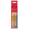 Astuccio 5 Matite Colorate con Grip Colori Neon per Scrittura ed Evidenziazione - Mina da 3,8mm di Faber-Castell