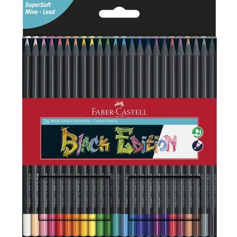 Matite Colorate Black Edition Ast. 24x di Faber-Castell