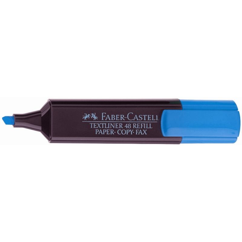 Evidenziatore Azzurro Punta a Scalpello (Tratto 1, 2, 5mm) - Confezione da 10 Pezzi di Faber-Castell