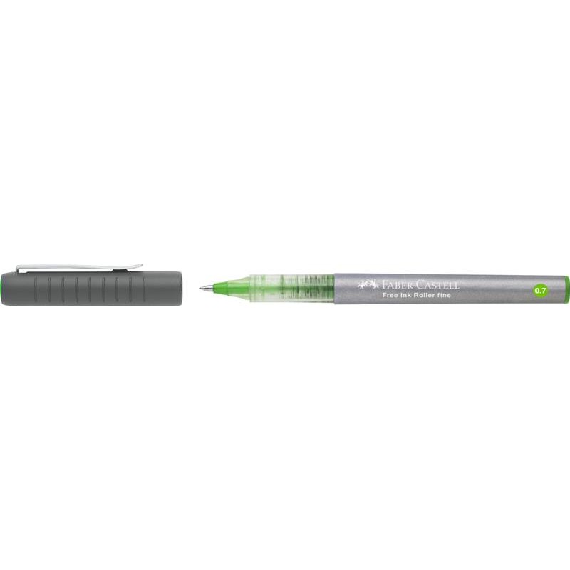 Penna Roller Free Ink Punta Fine 0.7mm Colore Verde Chiaro di Faber-Castell