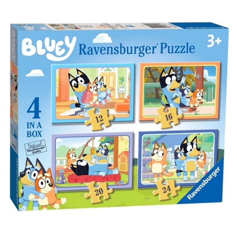 Puzzle 4in1 Bluey 4 in a Box di Ravensburger Puzzle 4 In 1