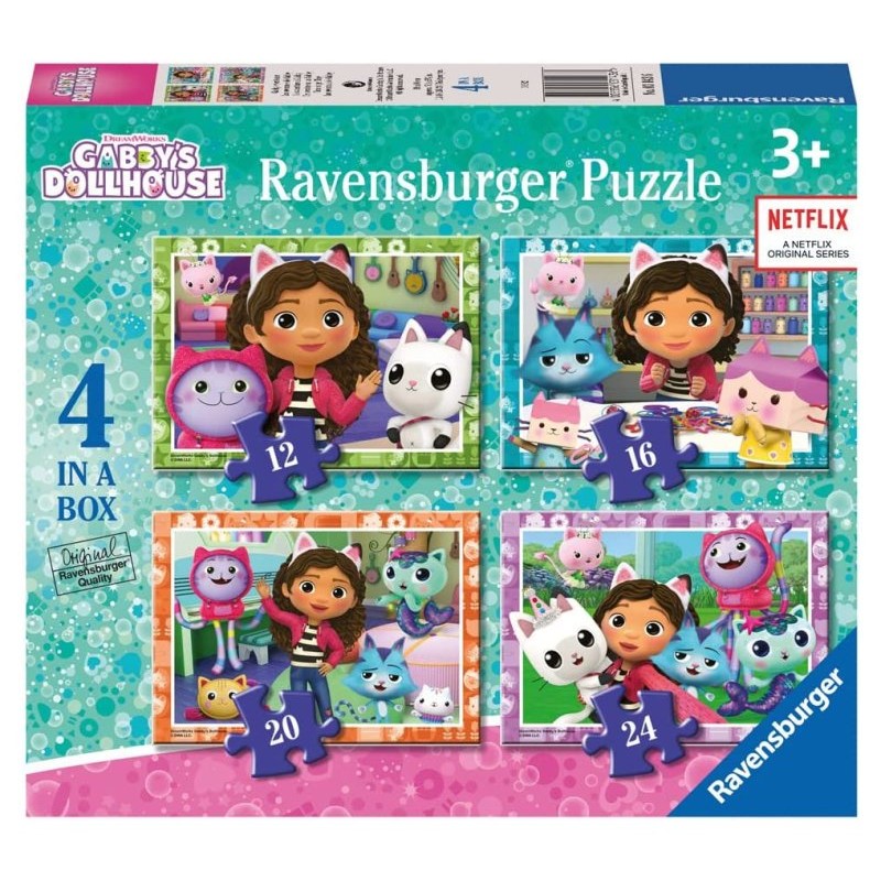 Puzzle 4in1 Gabby'S Dollhouse 4 in a Box di Ravensburger Puzzle 4 In 1