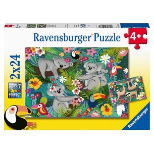 Puzzle 2x24 Pz Koala e Bradipi di Ravensburger Puzzle 2x24 Pz