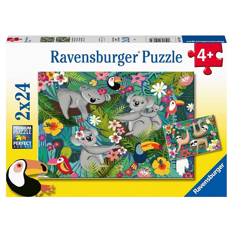 Puzzle 2x24 Pz Koala e Bradipi di Ravensburger Puzzle 2x24 Pz