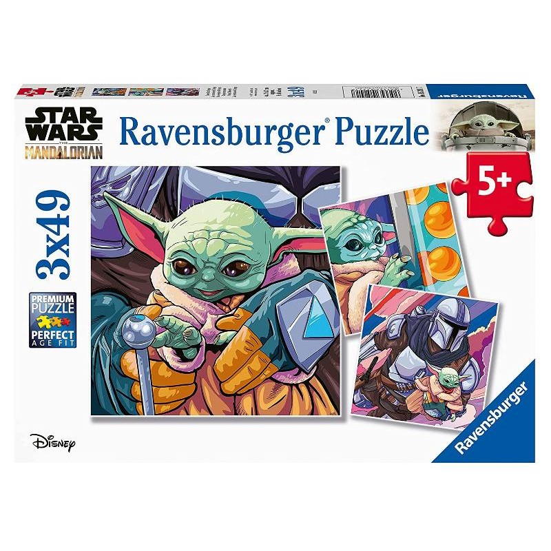 Puzzle 3x49 Pz The Mandalorian Baby Yoda di Ravensburger