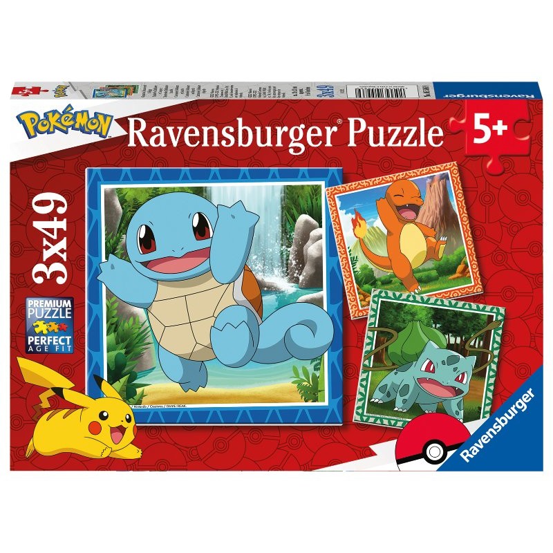Puzzle 3x49 Pokemon 3 X 49 Pz di Ravensburger Puzzle 3x49 Pz