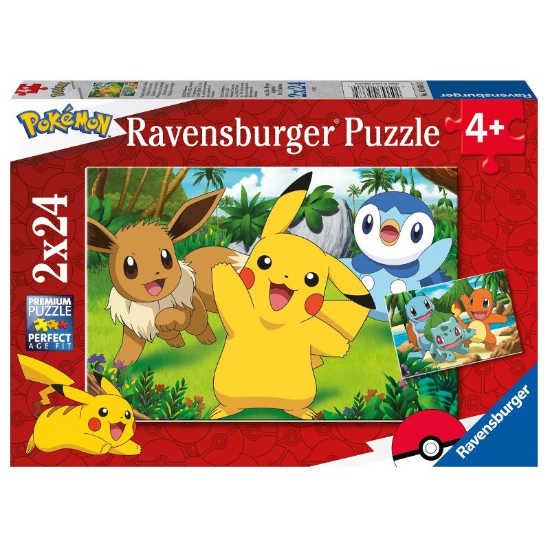 Puzzle 2x24 Pokemon 2 X 24 Pz di Ravensburger Puzzle 2x24 Pz
