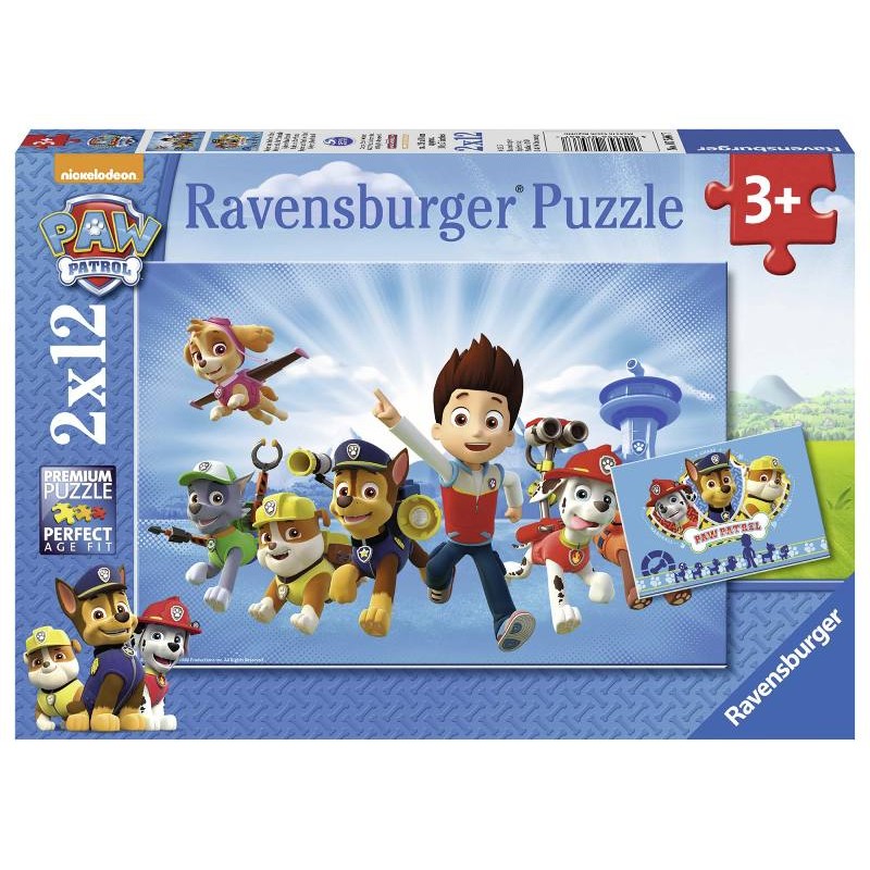 Puzzle 2x12 Paw Patrol 2 X 12 Pz di Ravensburger Puzzle 2x12 Pz