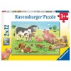 Puzzle 2x12 Famiglie Animali 2 X 12 Pz di Ravensburger Puzzle 2x12 Pz