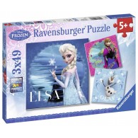 Puzzle 3x49 Frozen C 3 X 49 Pz di Ravensburger Puzzle 3x49 Pz